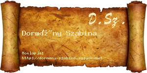 Dormány Szabina névjegykártya