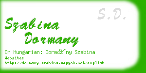 szabina dormany business card